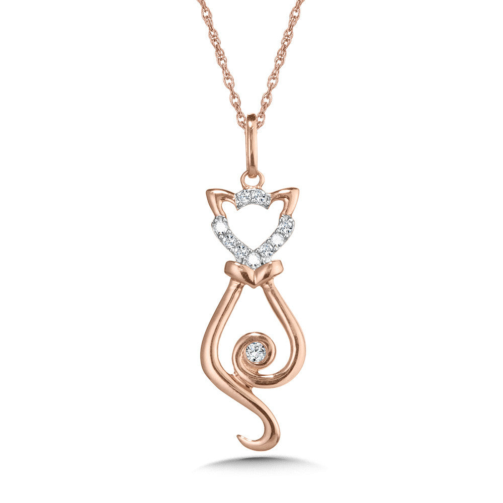 10K DIAMOND CAT PENDANT PDD3534-1P