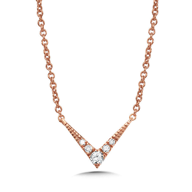 14K ROSE GOLD POINTED ARROW DIAMOND NECKLACE PDD3082-P