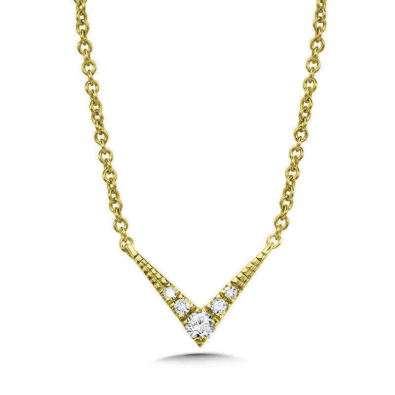 14K YELLOW GOLD POINTED ARROW DIAMOND NECKLACE PDD3082-Y