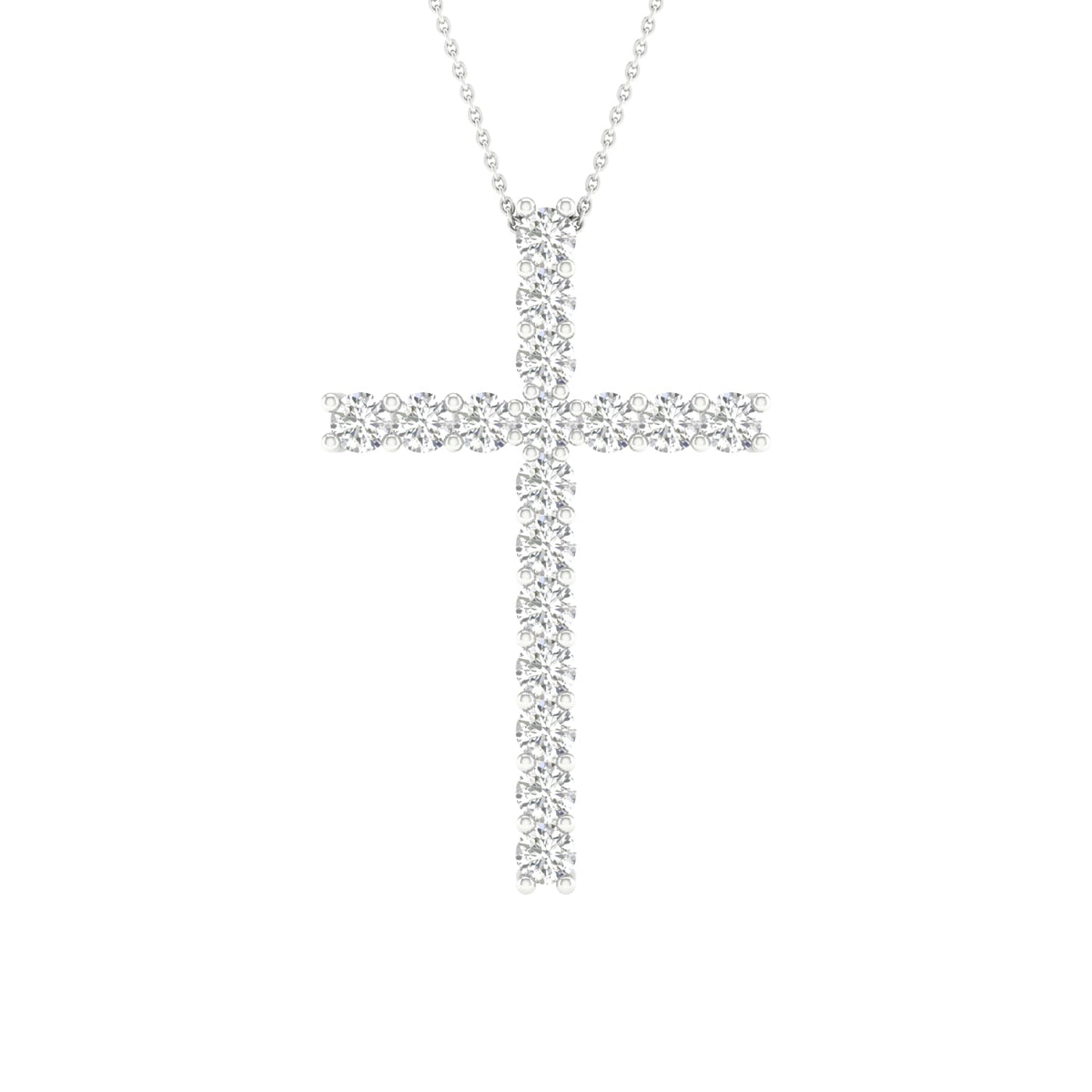 14K 1.00CT Certified Lab Grown Diamond Cross Pendant ( IGI Certified ) 64169