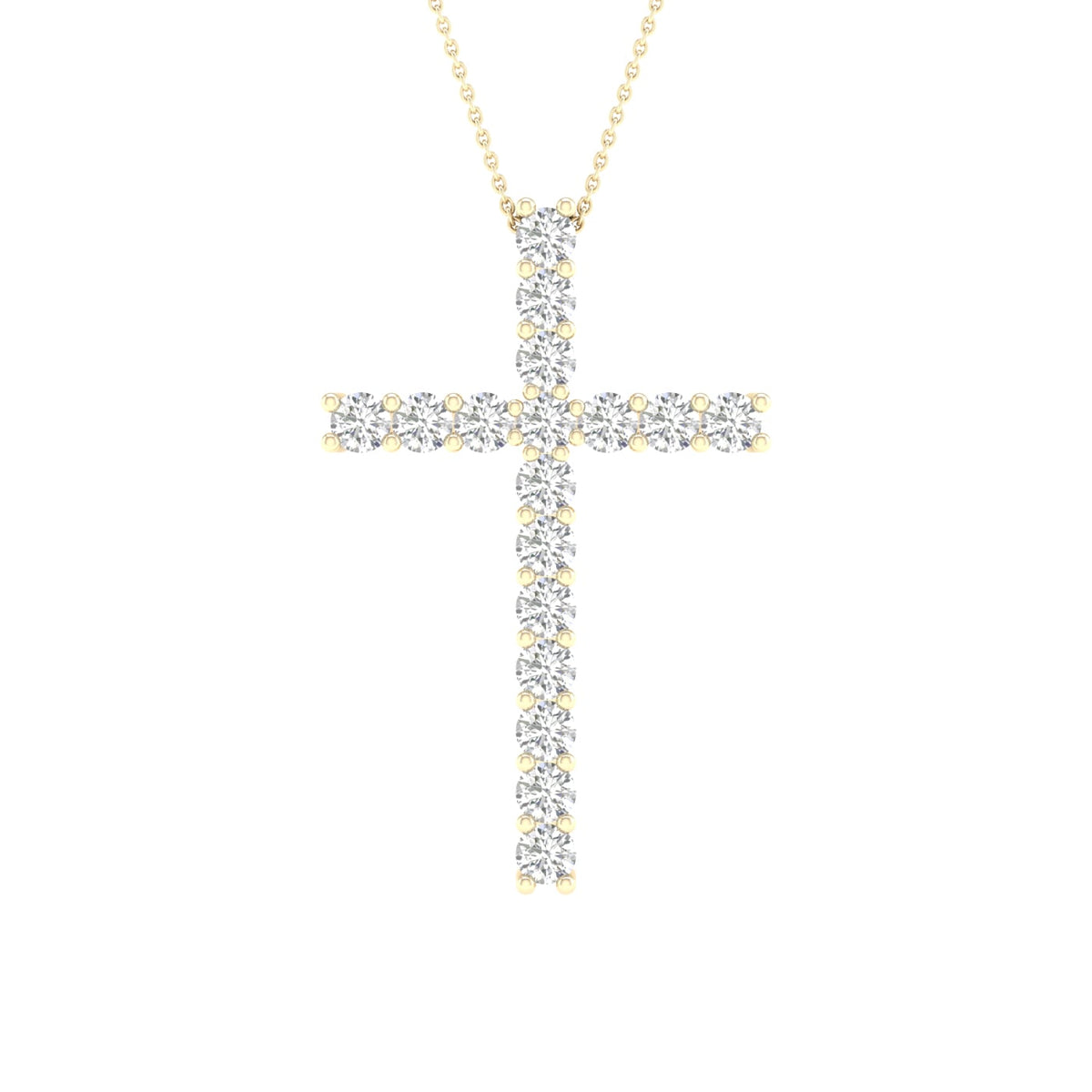 14K 1.00CT Certified Lab Grown Diamond Cross Pendant ( IGI Certified ) 64170