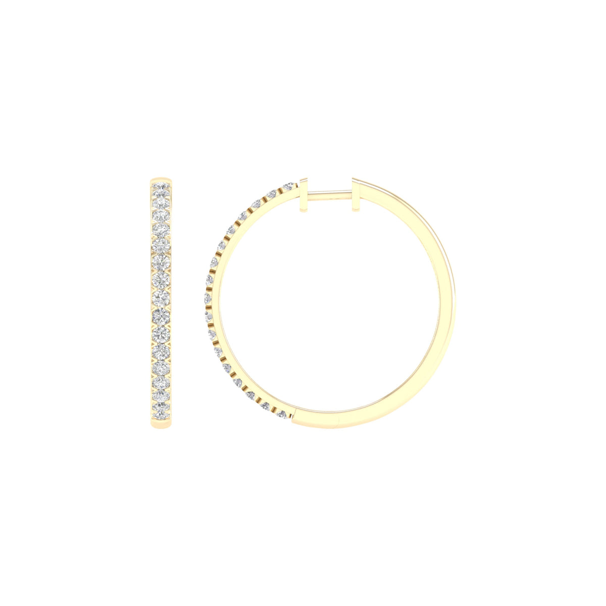 14K 2.00CT Certified Lab Grown Diamond Hoop Earrings ( IGI Certified ) 64313