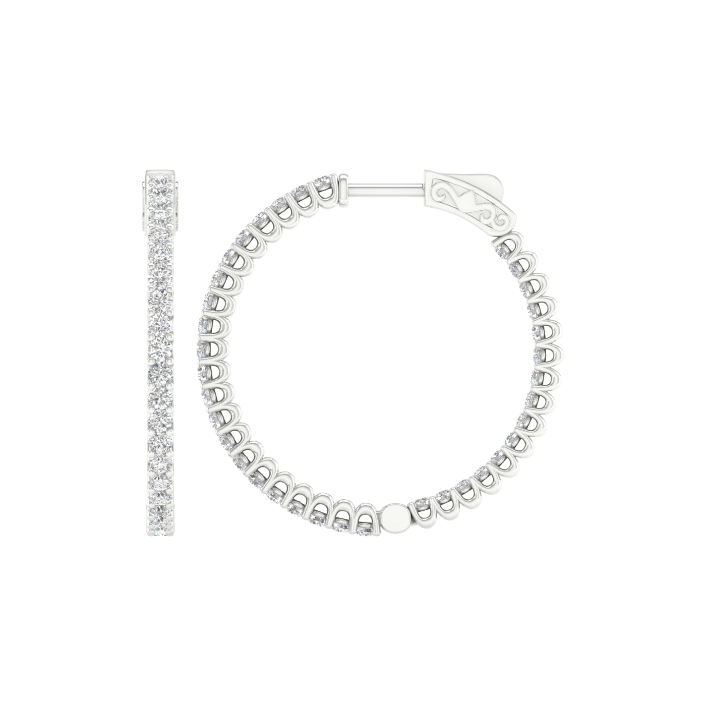 14K 2.00CT Lab Diamond Hoop Earring 64542
