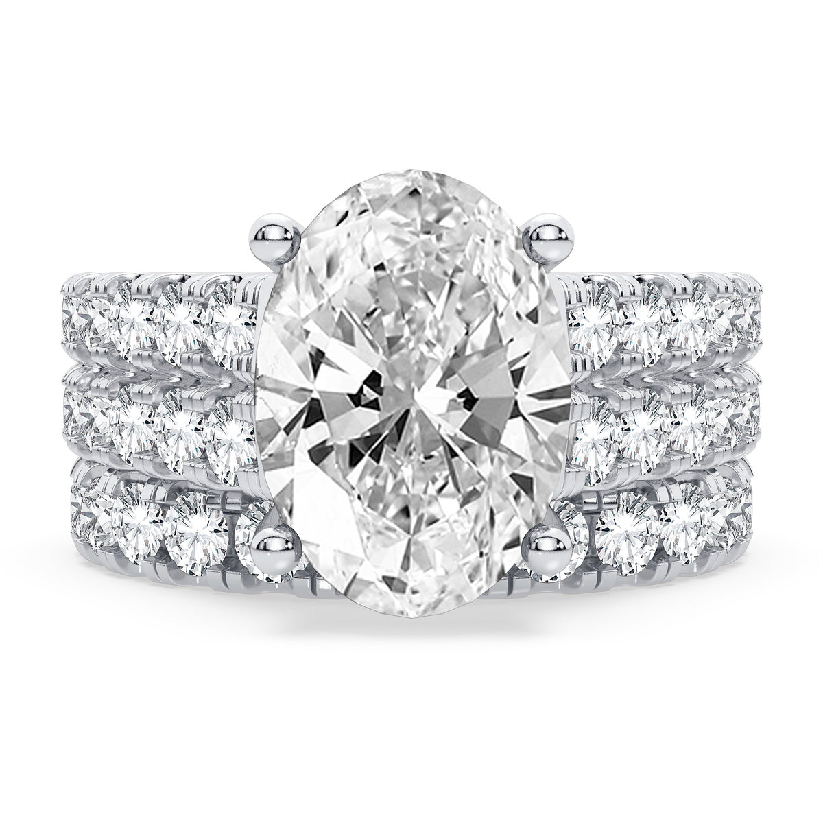 14K 5.00CT Certified Lab Grown Diamond Bridal Set 65770