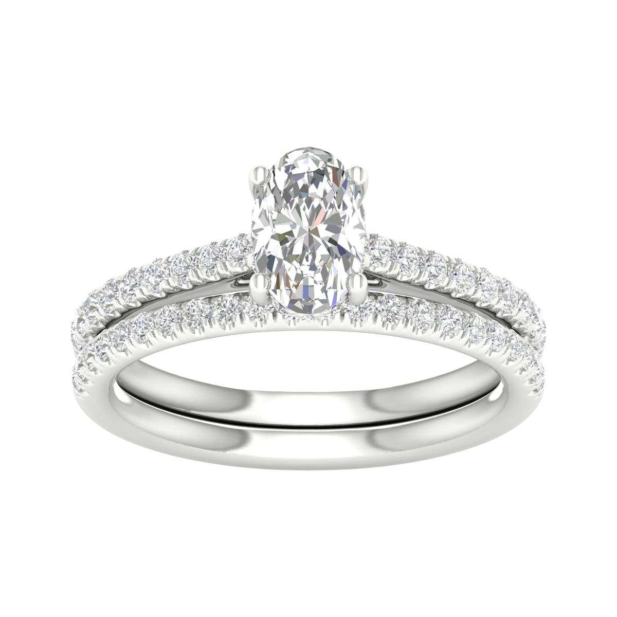 Platinum 1.50CT Lab Diamond Bridal Ring 67945