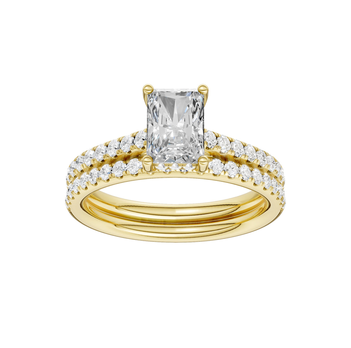 14K 1.50CT Certified Lab Grown Diamond Bridal Set 66022