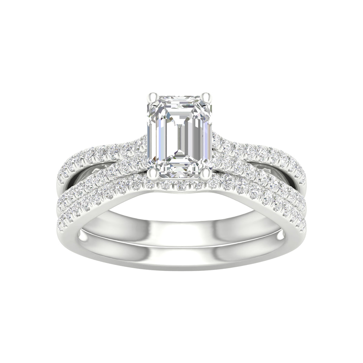 14K 1.40ct Lab Grown Diamond Bridal Set 66029