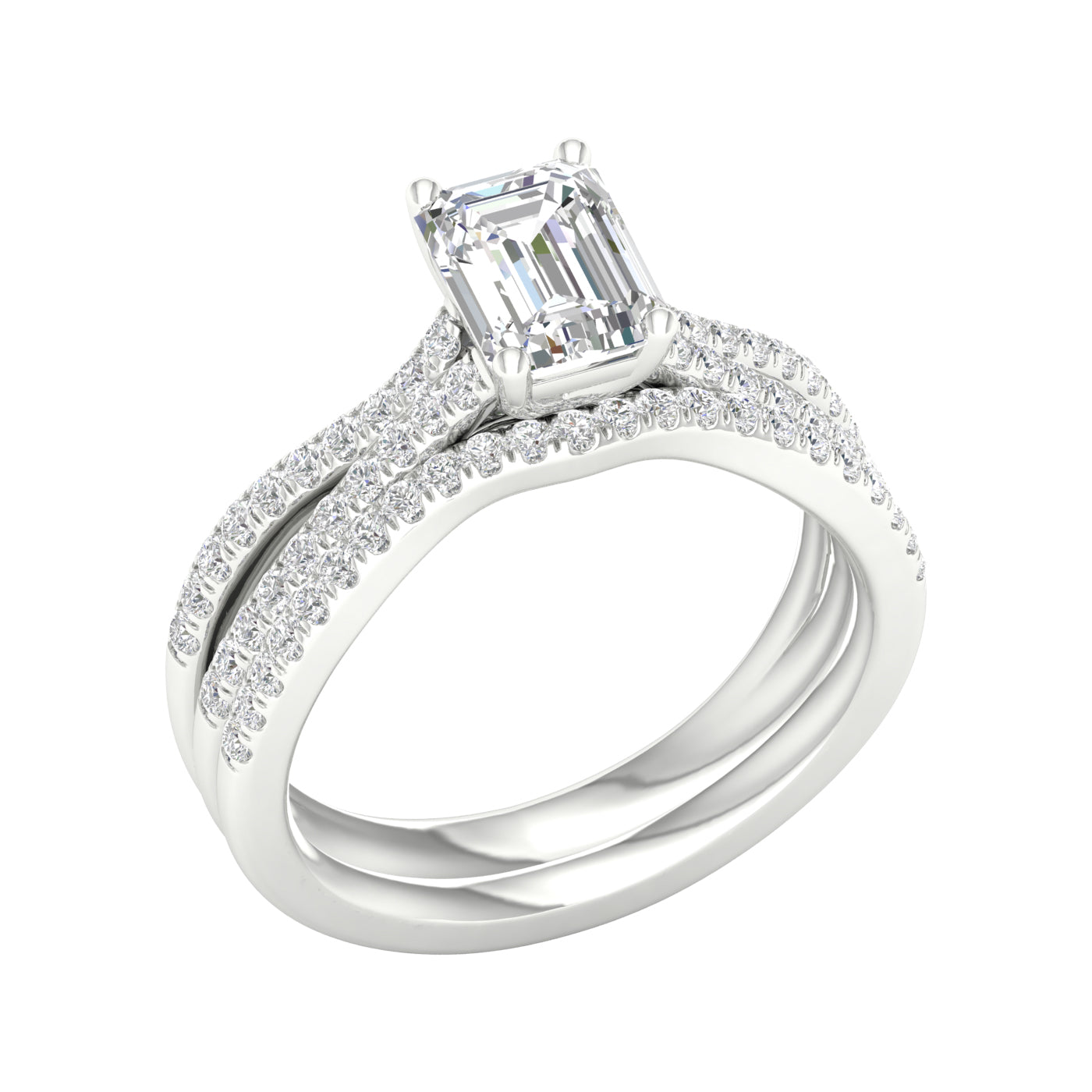14K 1.40ct Lab Grown Diamond Bridal Set 66029