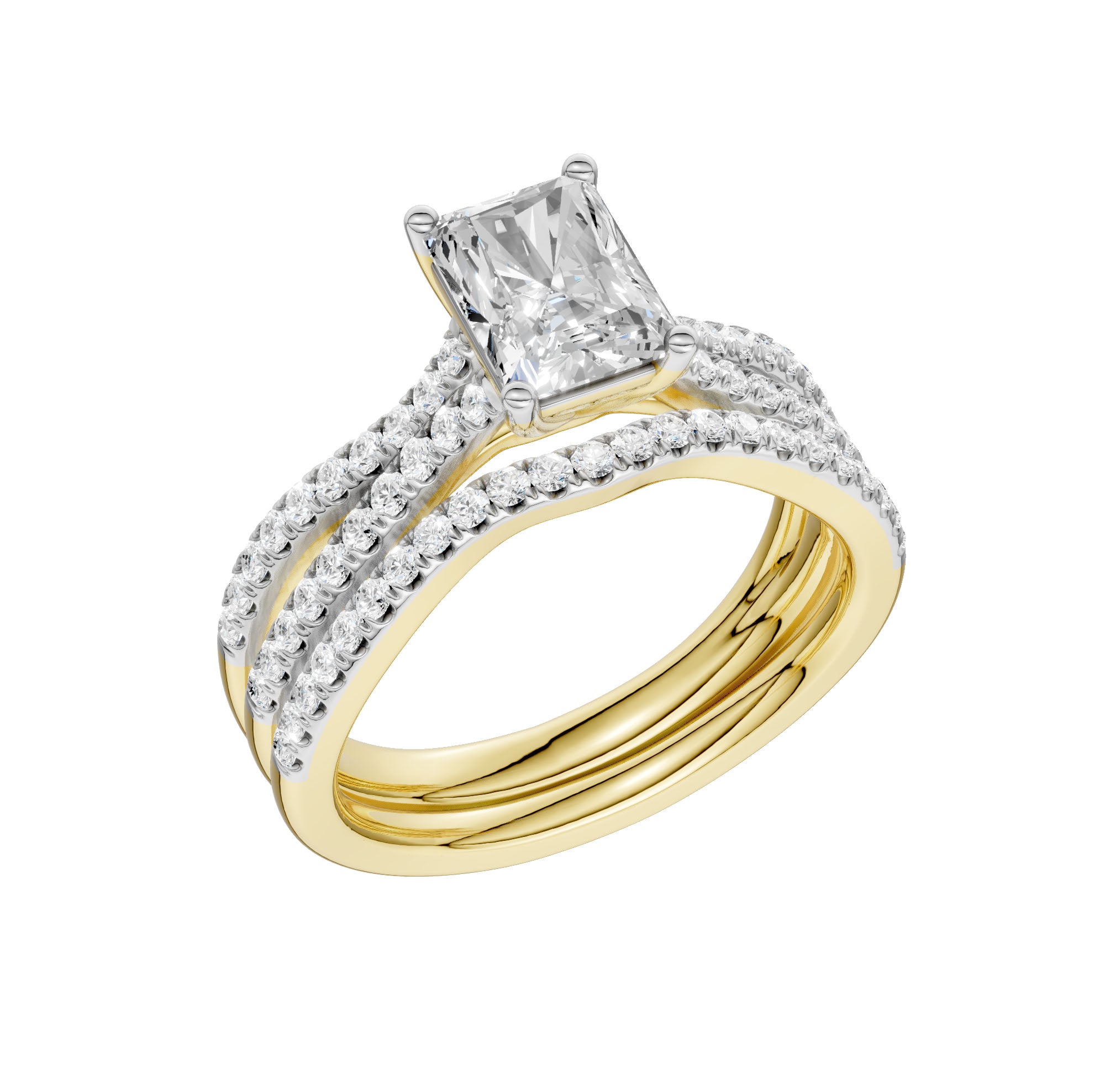 14K 1.40ct Lab Grown Diamond Bridal Set 66034