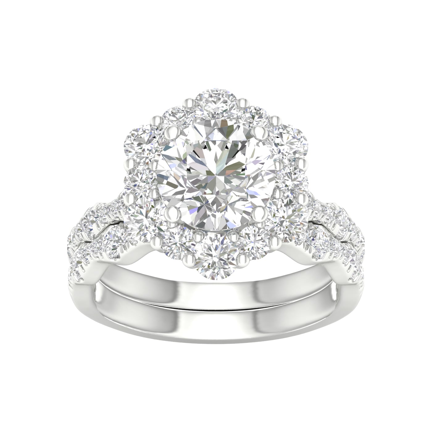 14k 3.75CT Lab Diamond Bridal Set 66038