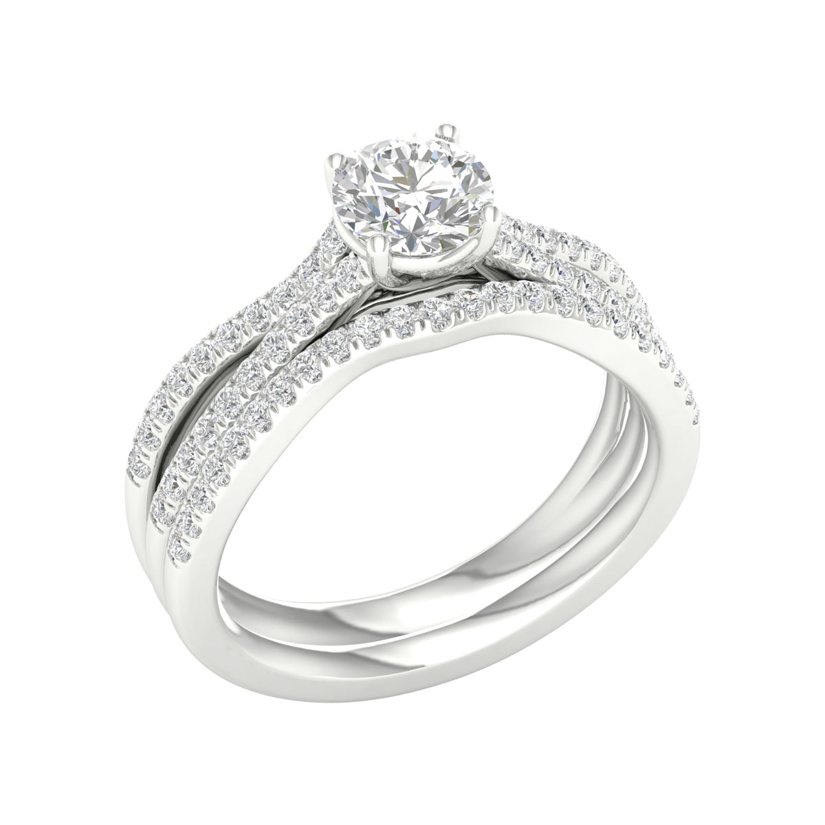 14K 1.40CT Lab Grown Diamond Bridal Set 66085