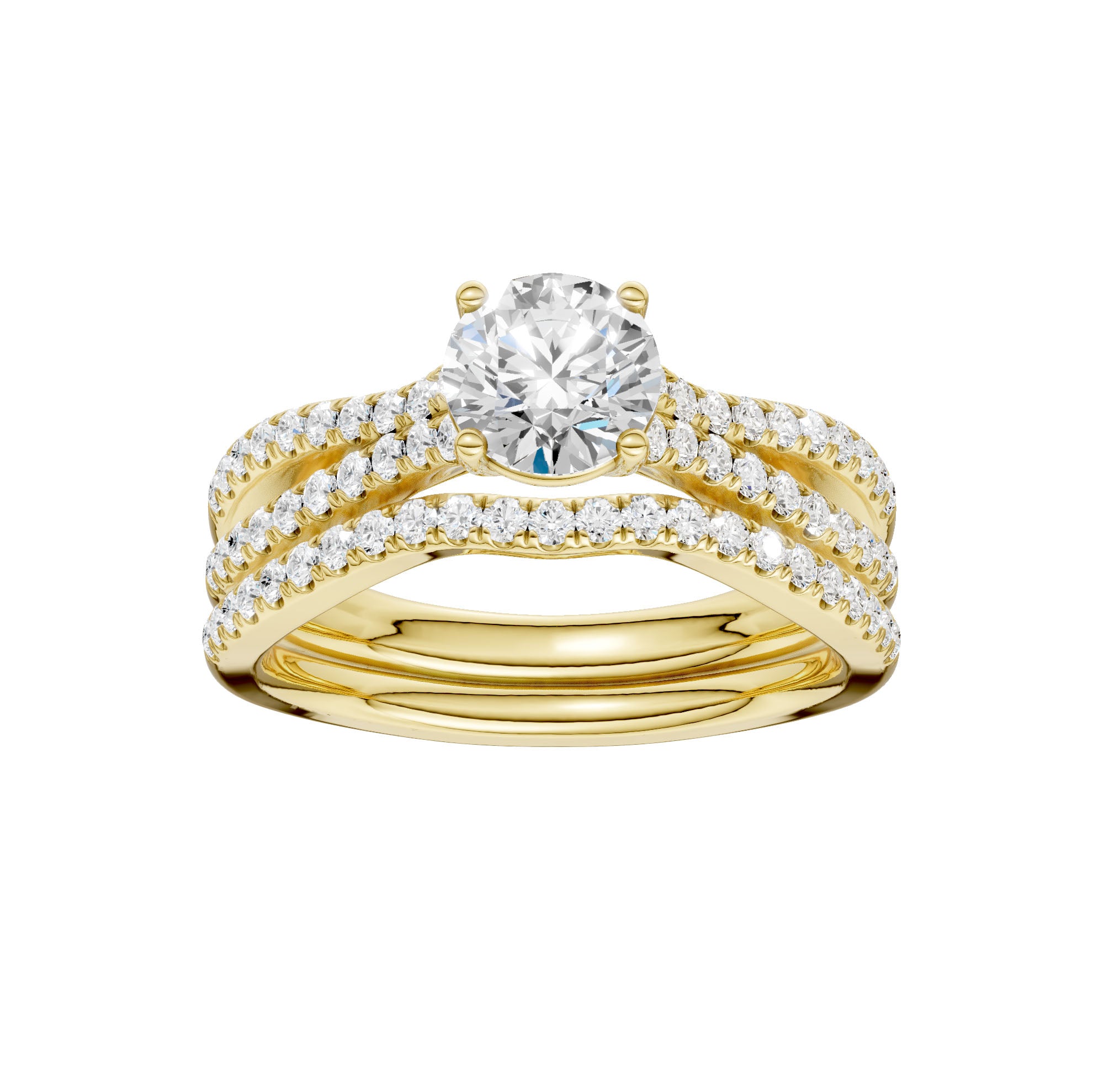14K 1.40CT Lab Grown Diamond Bridal Set 66086