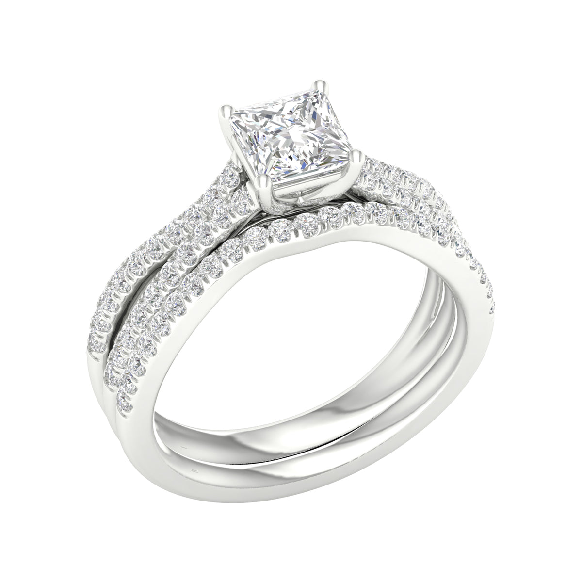 Certified Lab Grown 14K 1.40CT Diamond Bridal Set 66091