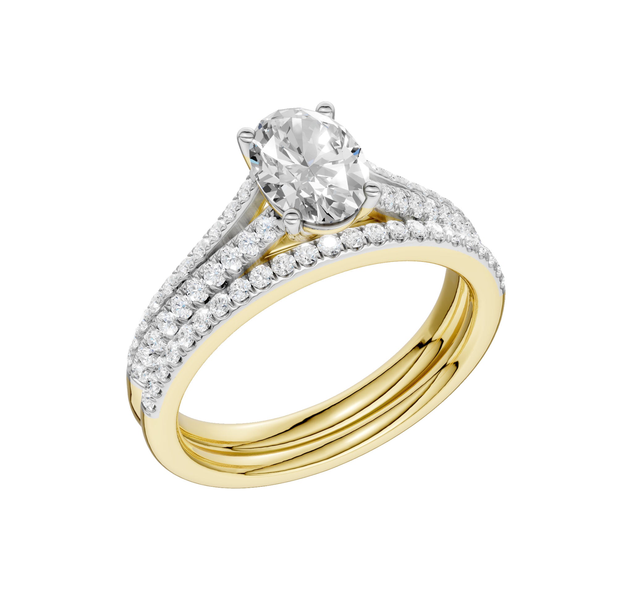14K 1.40CT Lab Grown Bridal Set 66131