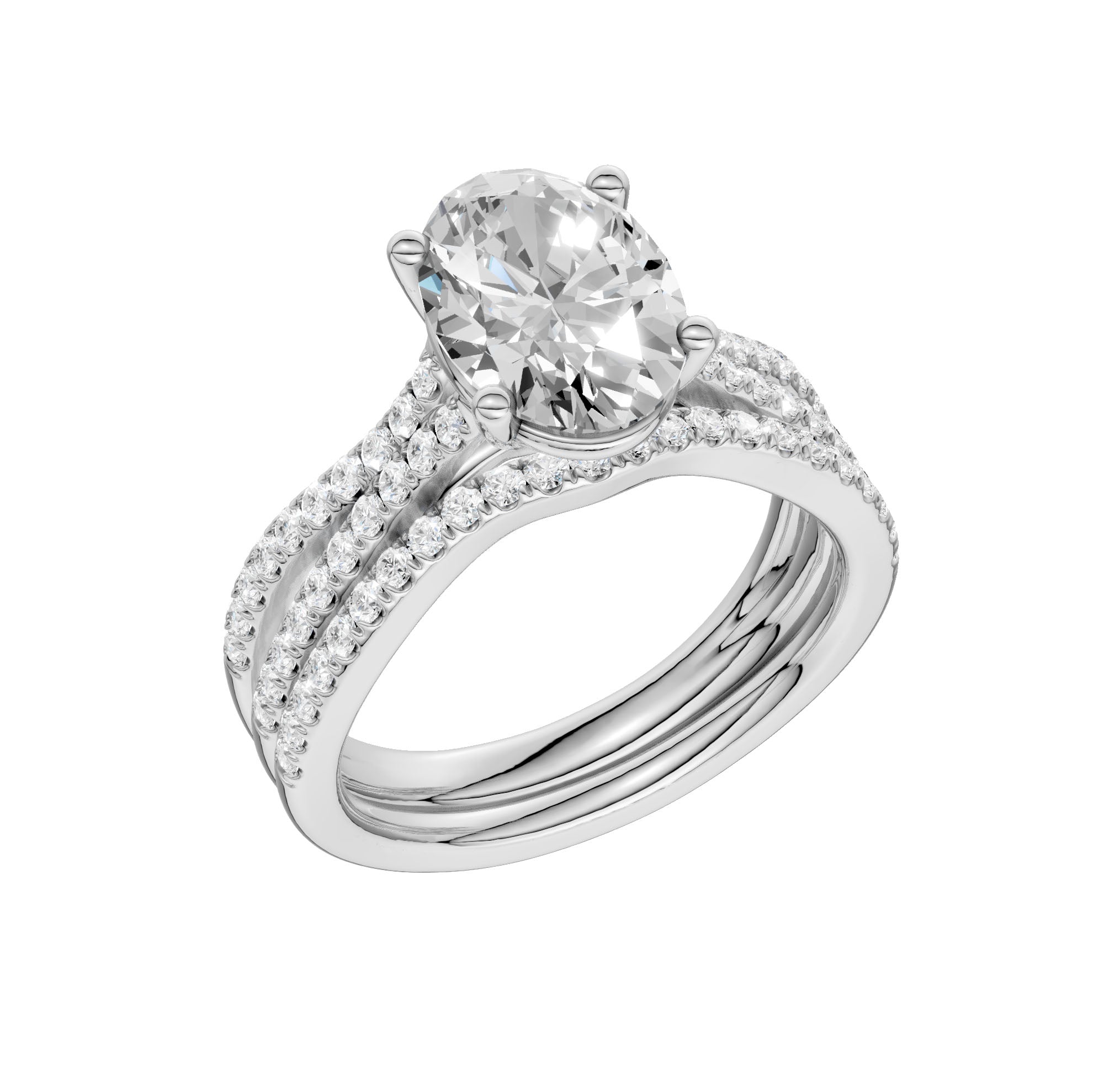 14K 1.40CT Lab Diamond Bridal Set 66134