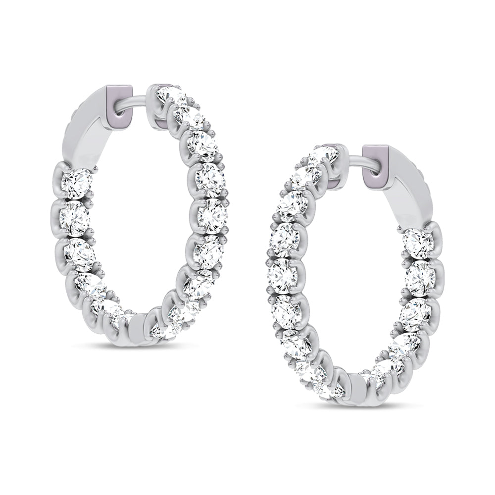 14K 3.00CT Lab Grown Diamond Hoops 66988