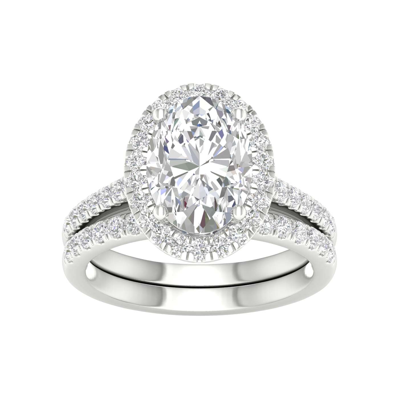 14K 3.75CT Lab Diamond Bridal Set 67606