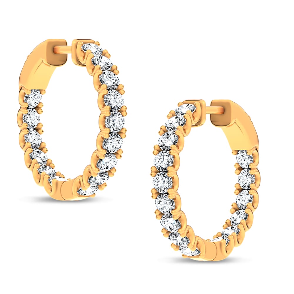 14K 2.00CT Lab Grown Diamond Hoops 67833