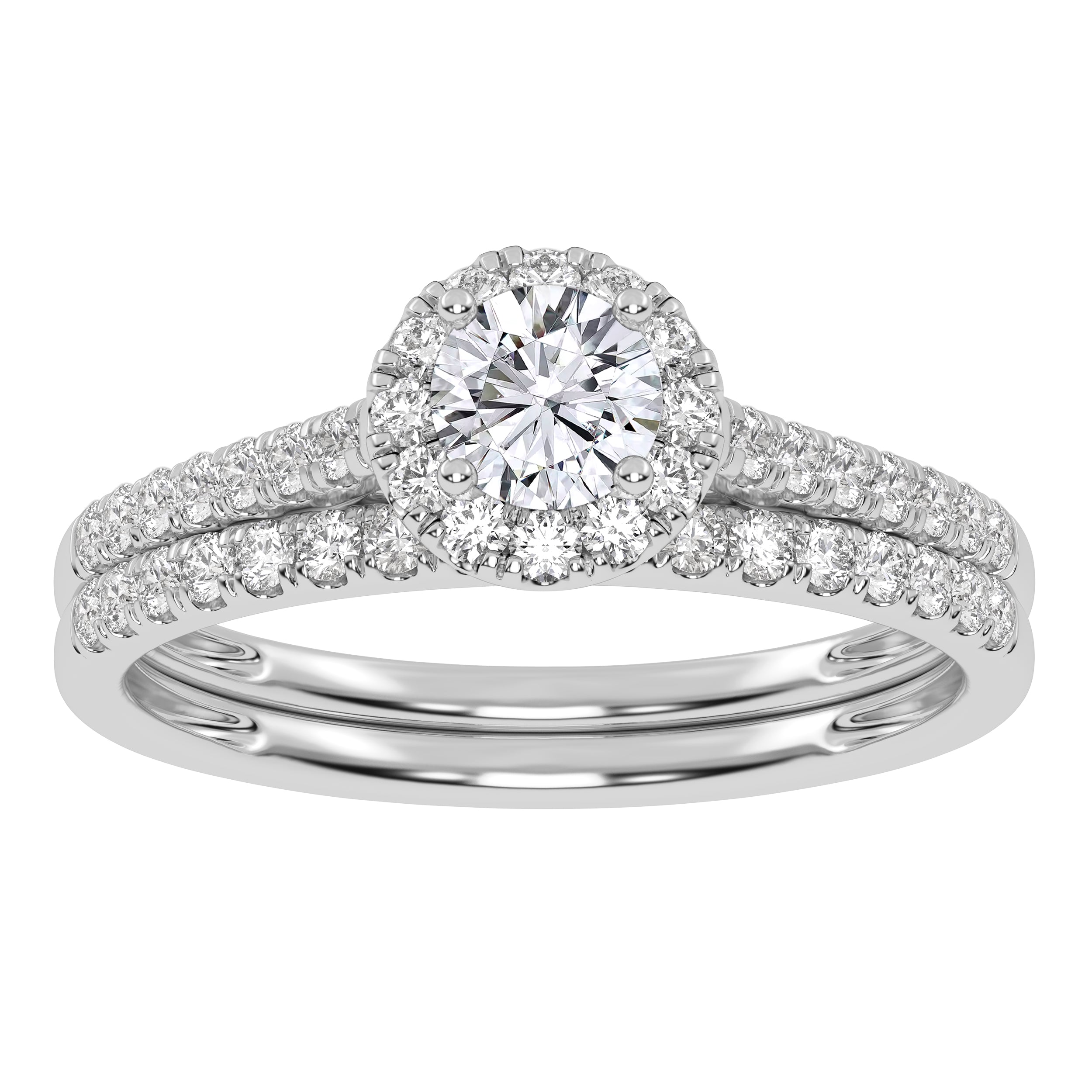 10K 0.50CT Certified Lab-Grown Diamond Bridal Set 67941