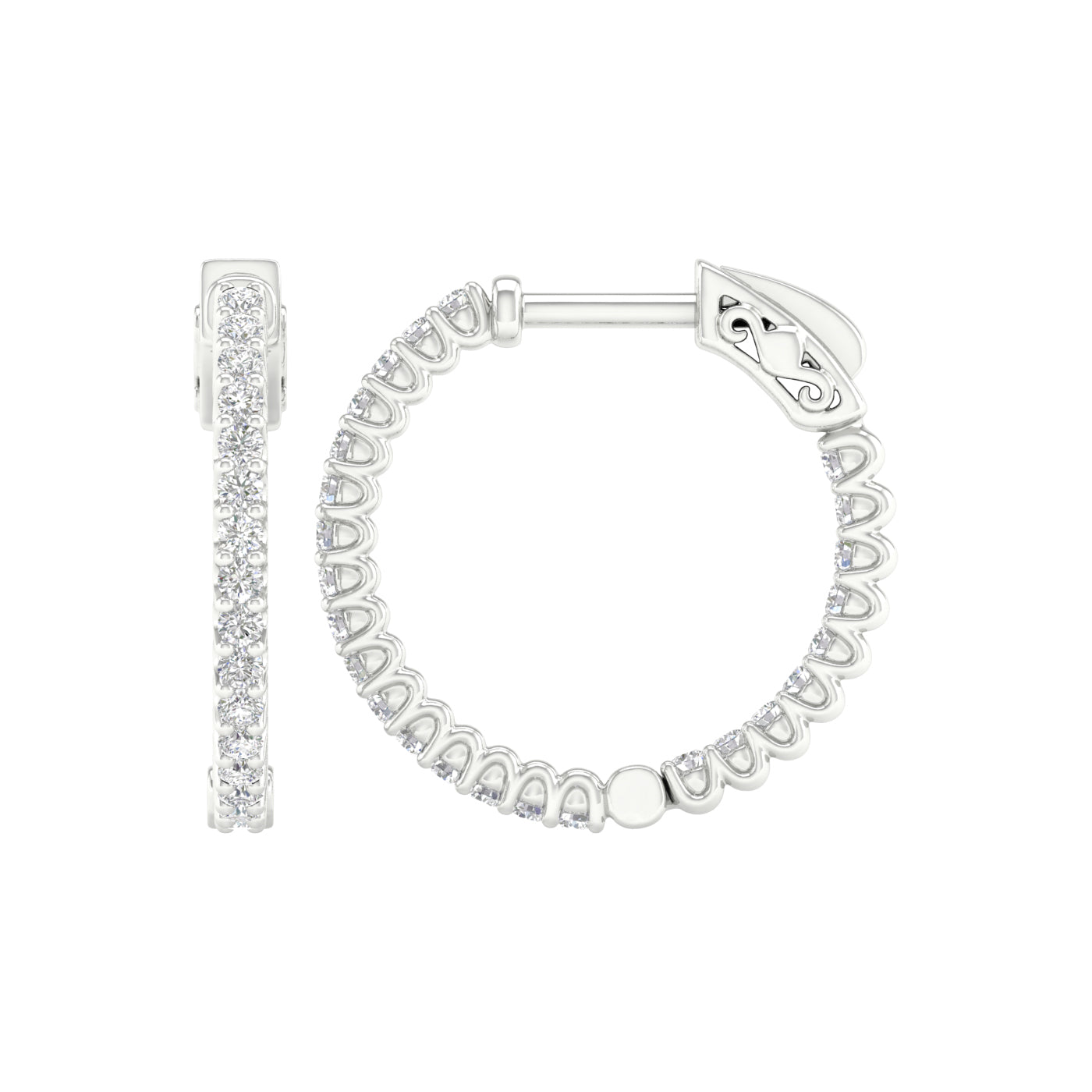 14K 0.50CT Lab Diamond Hoop Earring 68046