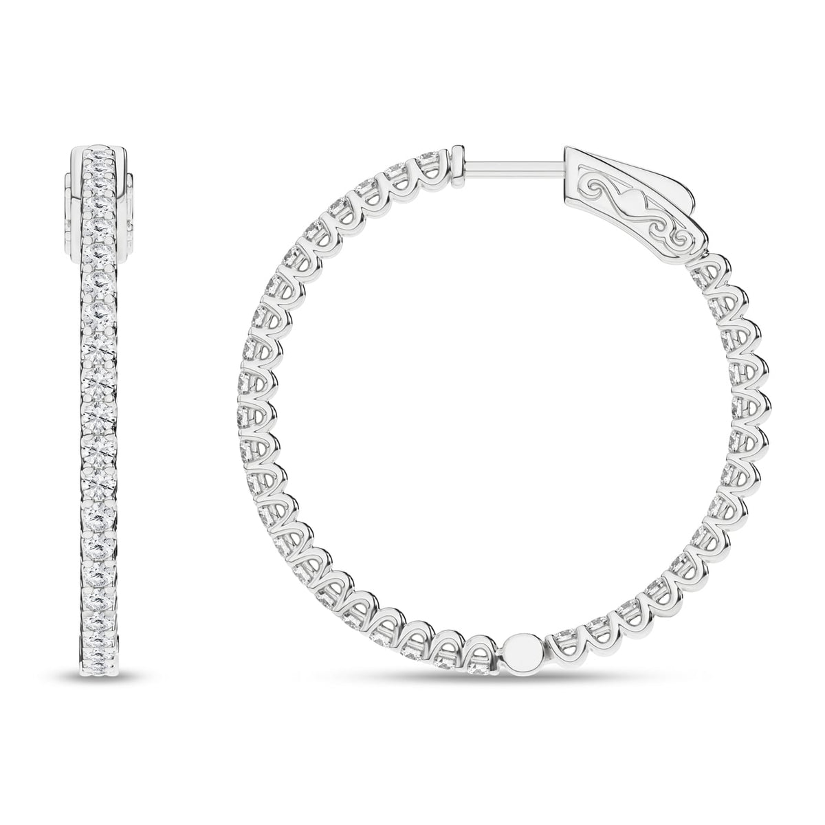 14K 1.00ct Diamond Hoop Earrings 68047