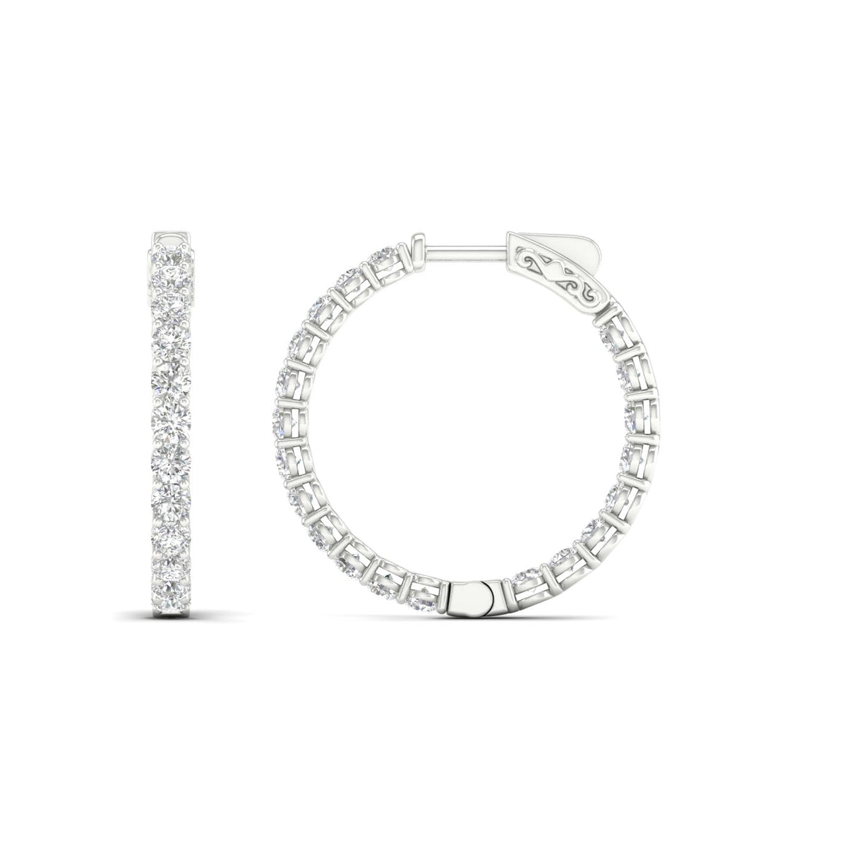 14K 4.00CT Lab Diamond Hoop Earring 68049