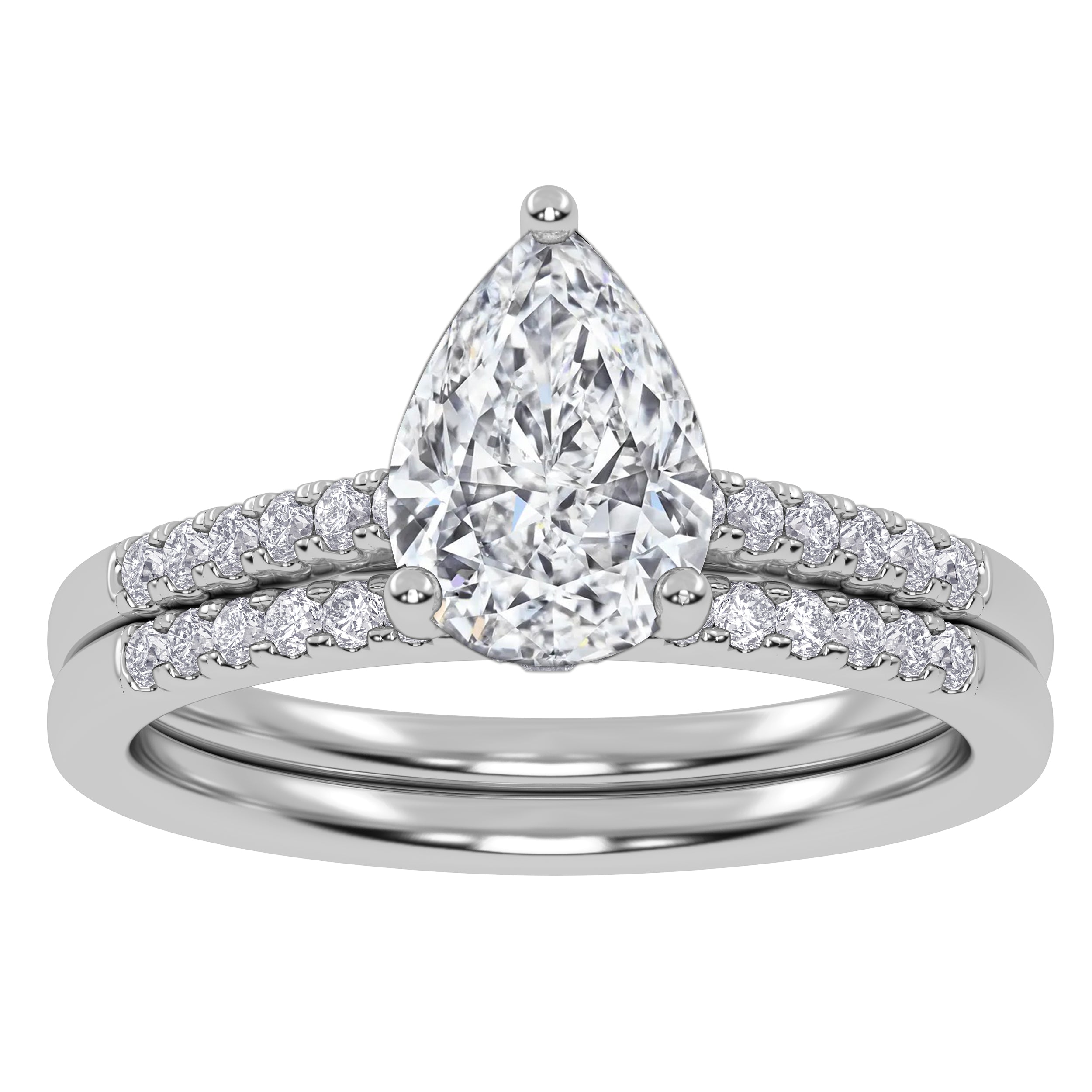 10K 1.28CT Certified Lab-Grown Diamond Bridal Set 68186