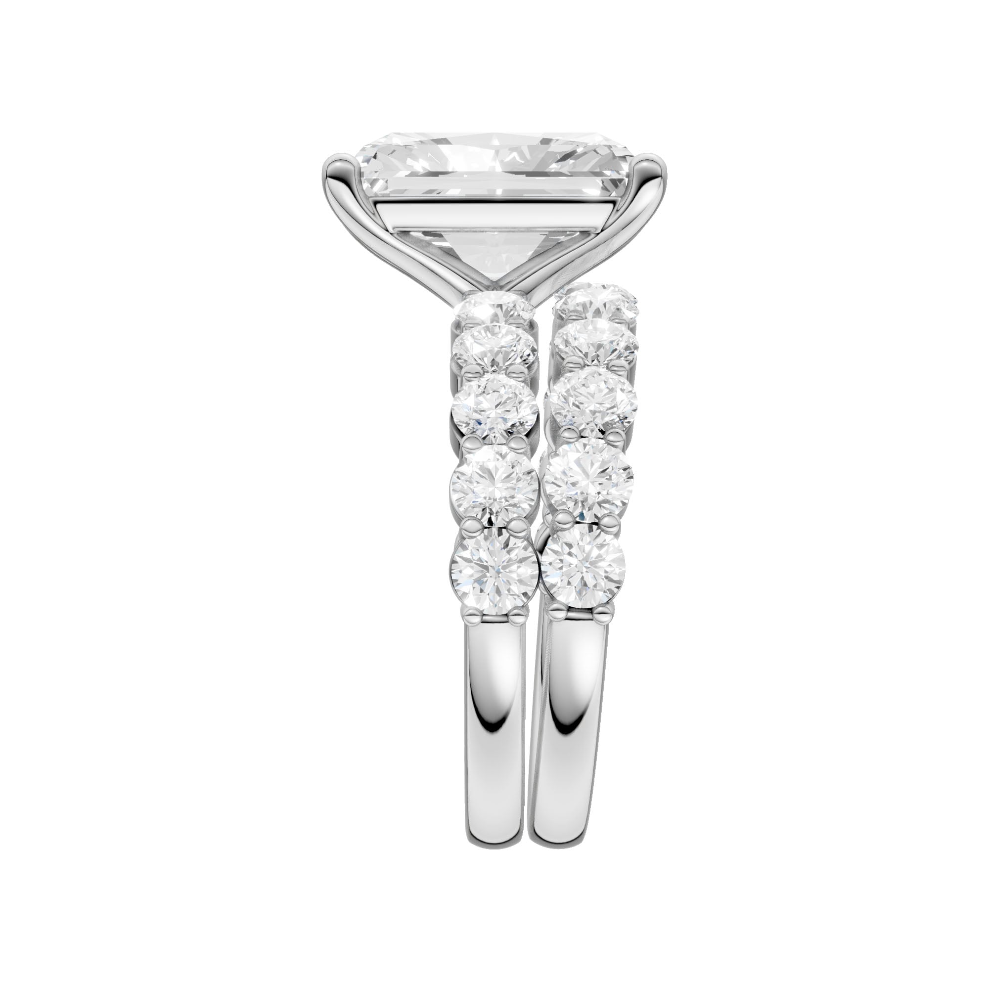 14K 5.00CT Certified Lab Grown Diamond Bridal Set 68752