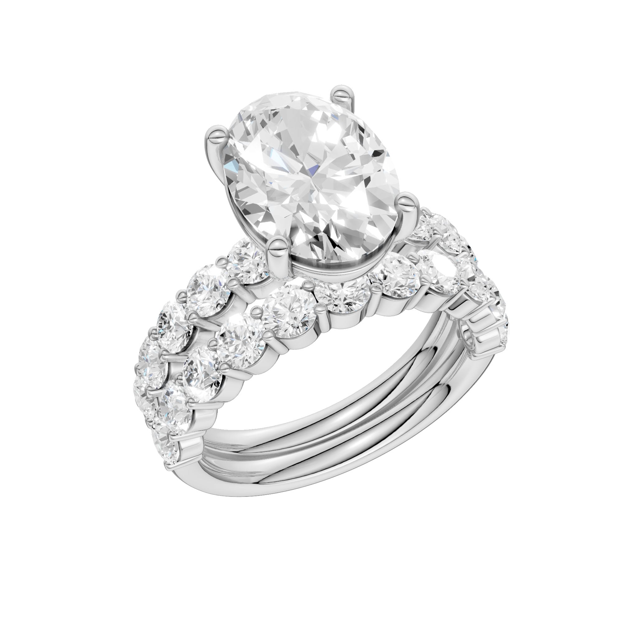 14K 5.00CT Certified Lab Grown Diamond Bridal Set 68754