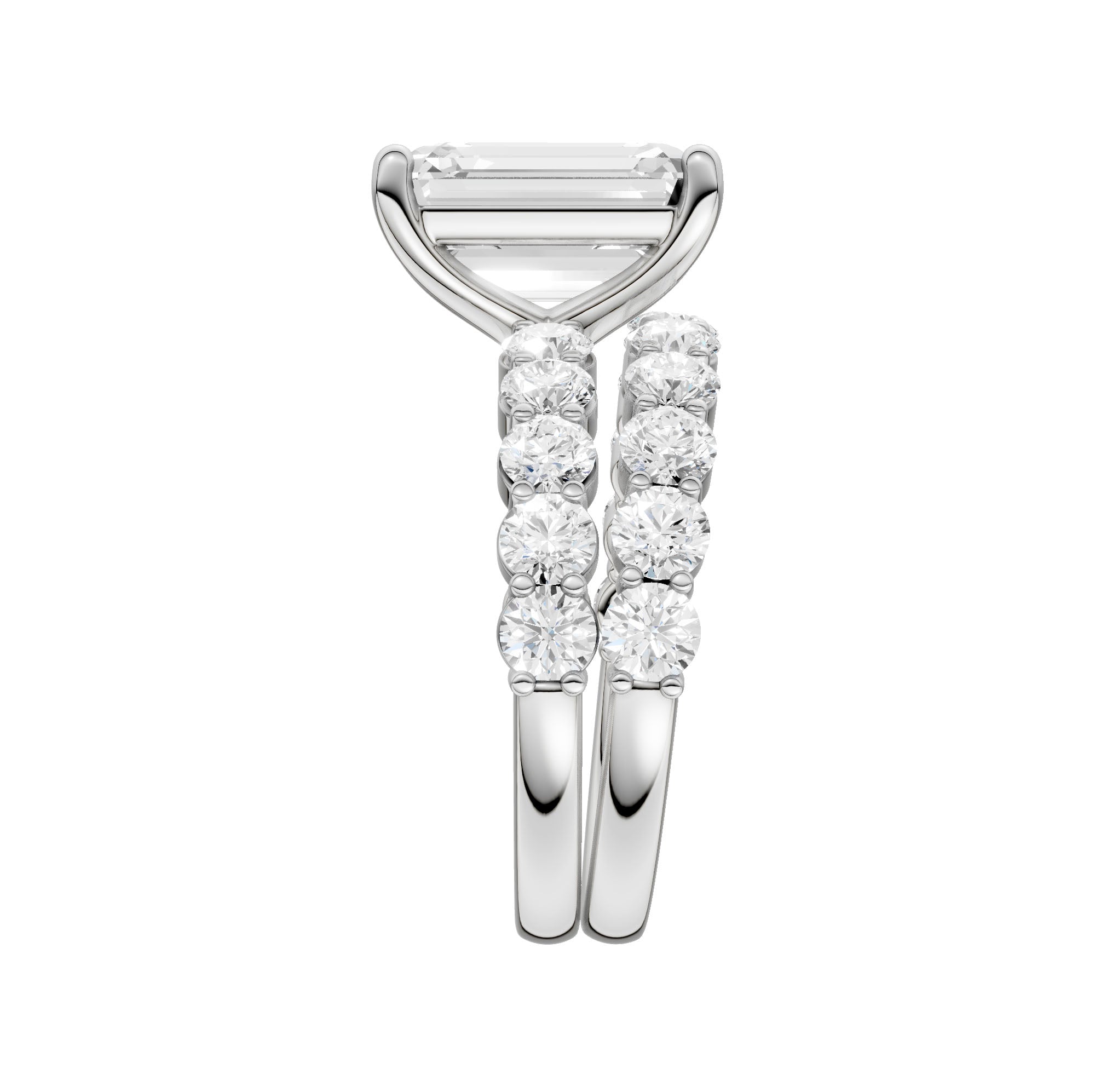 14K 5.00CT Certified Lab Grown Diamond Bridal Set 68756