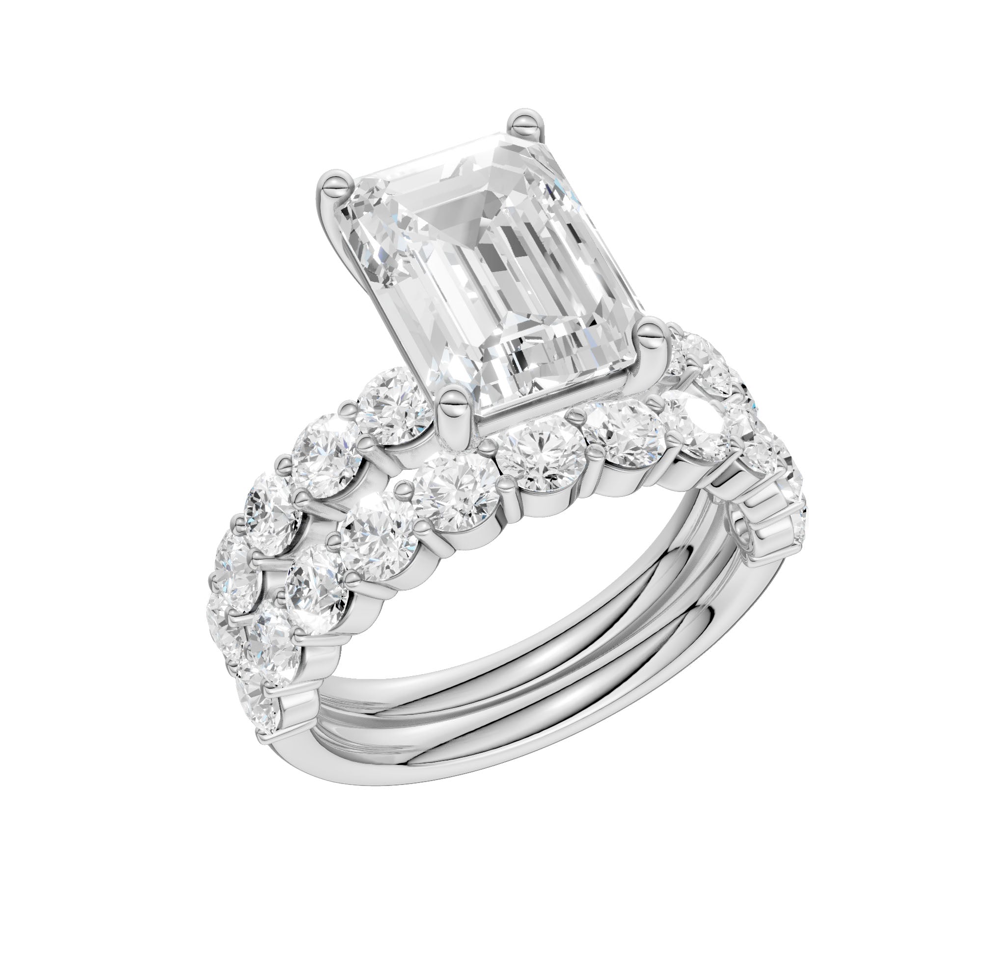 14K 5.00CT Certified Lab Grown Diamond Bridal Set 68756