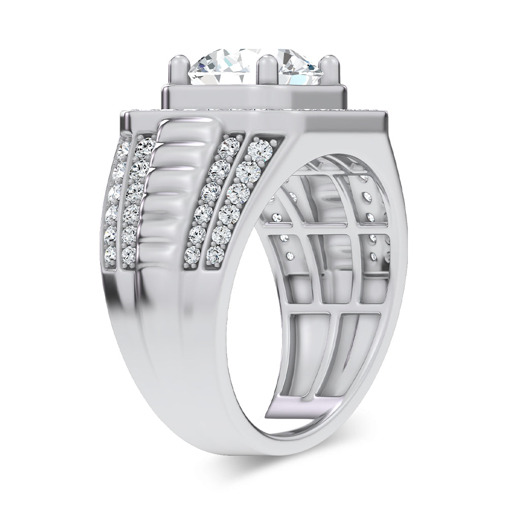 14K 4.12CT Lab Diamond Mens Ring 69388
