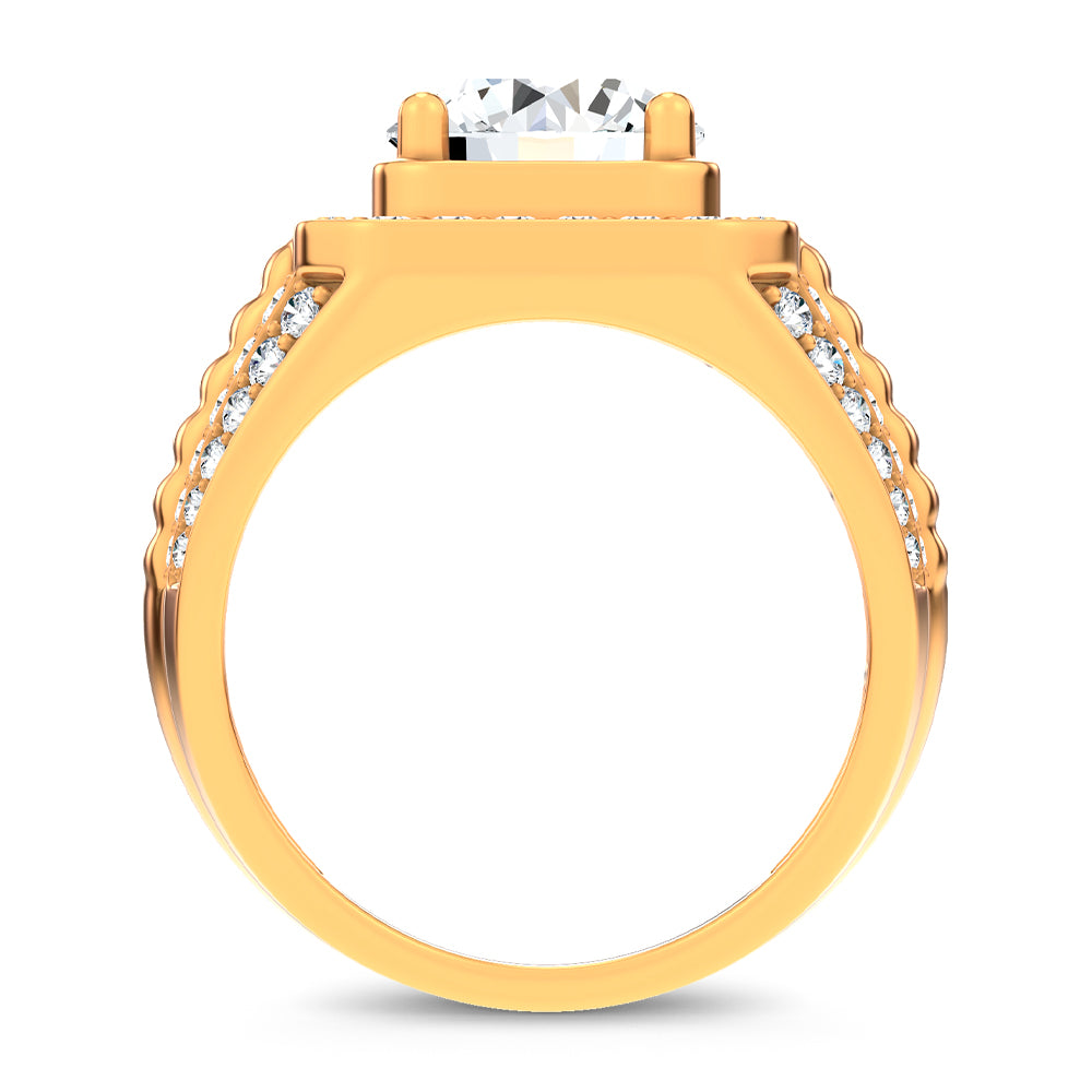 14K 4.12CT Lab Diamond Mens Ring 69389