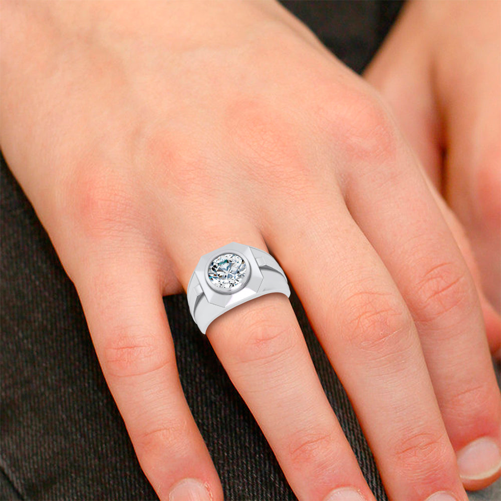 14K 3.00CT Lab Diamond Mens Ring 69395