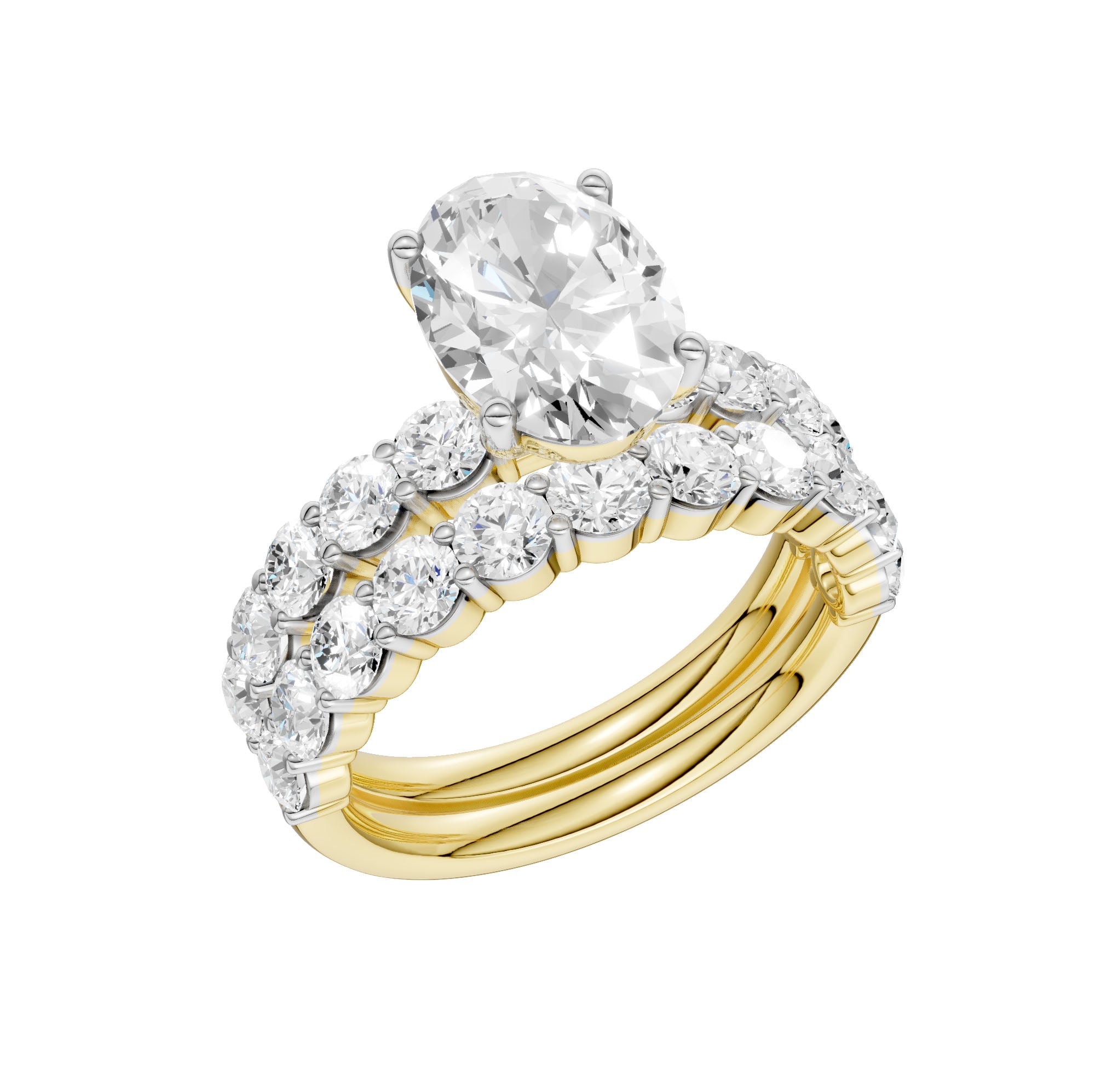 14K 4.00 CT Lab Grown Diamond Bridal Set 69436