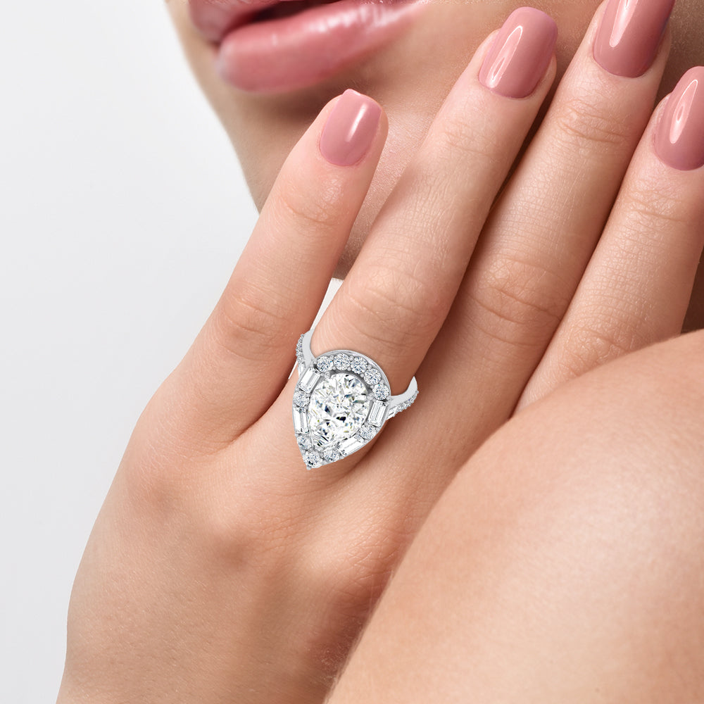 14K 6.82CT Certified Lab Grown Engagement Ring 69741