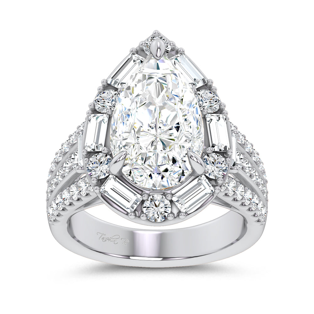 14K 6.60CT Certified Lab Grown Engagement Ring 69966