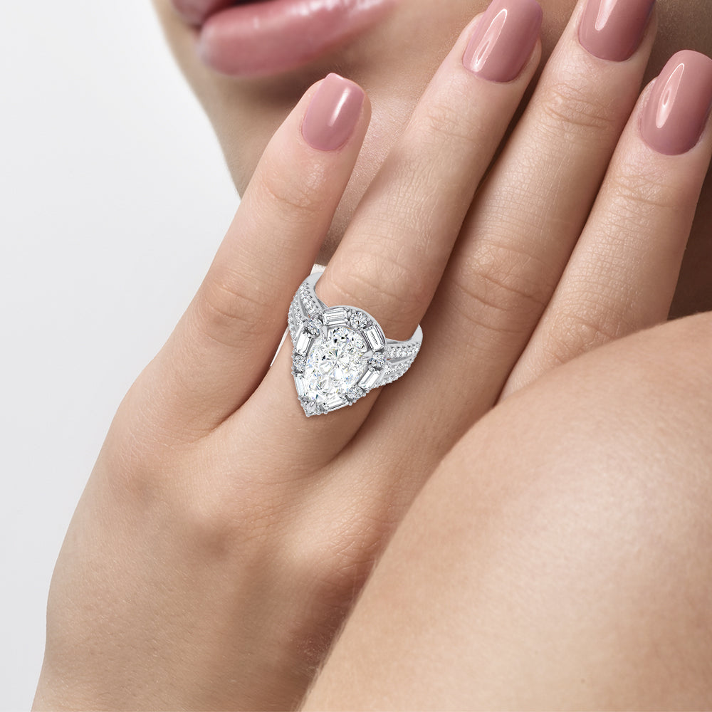 14K 6.60CT Certified Lab Grown Engagement Ring 69966