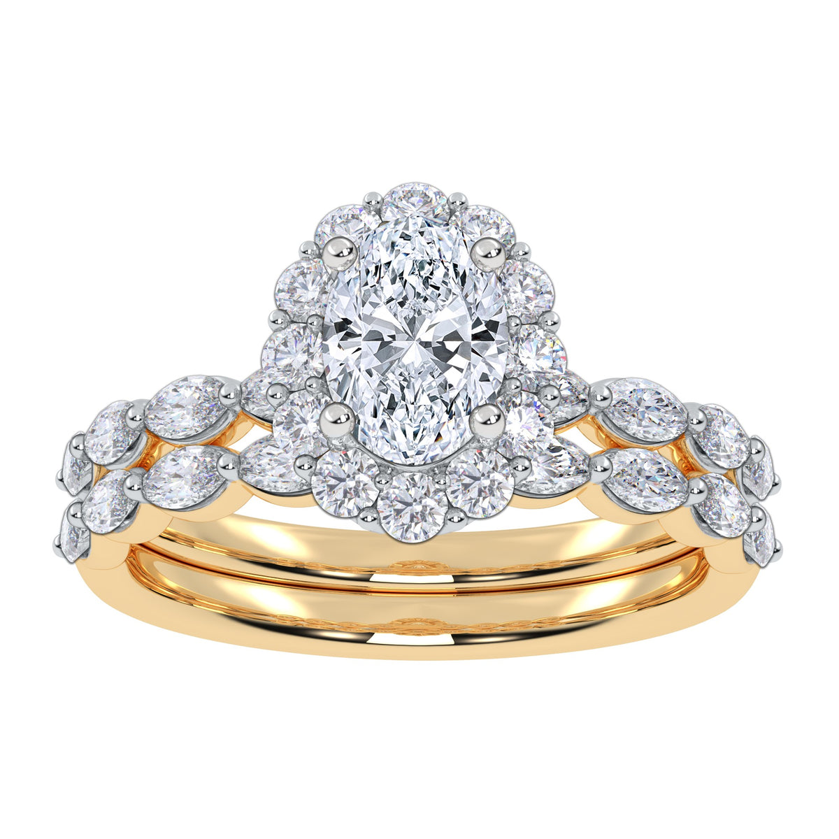 10K 1.25CT Certified Lab Grown Diamond Bridal Set 70113