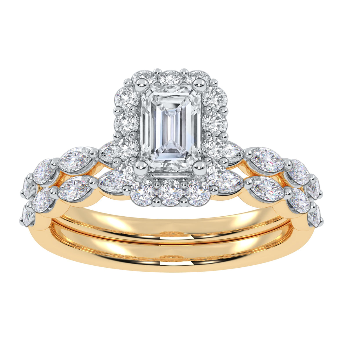 10K 1.25CT Certified Lab Grown Diamond Bridal Set 70123