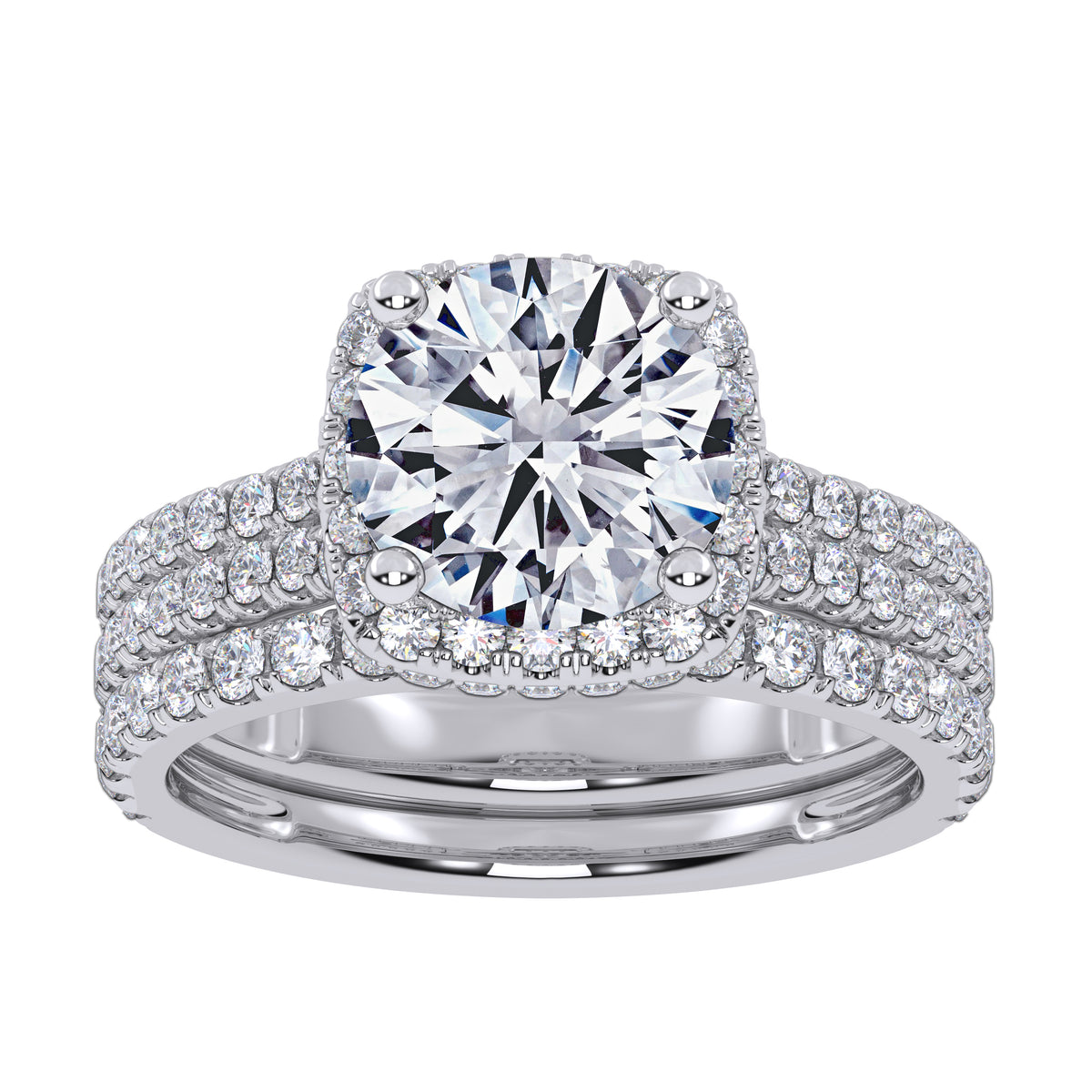 14K 2.54CT Certified Lab Grown Diamond Bridal Set 70755
