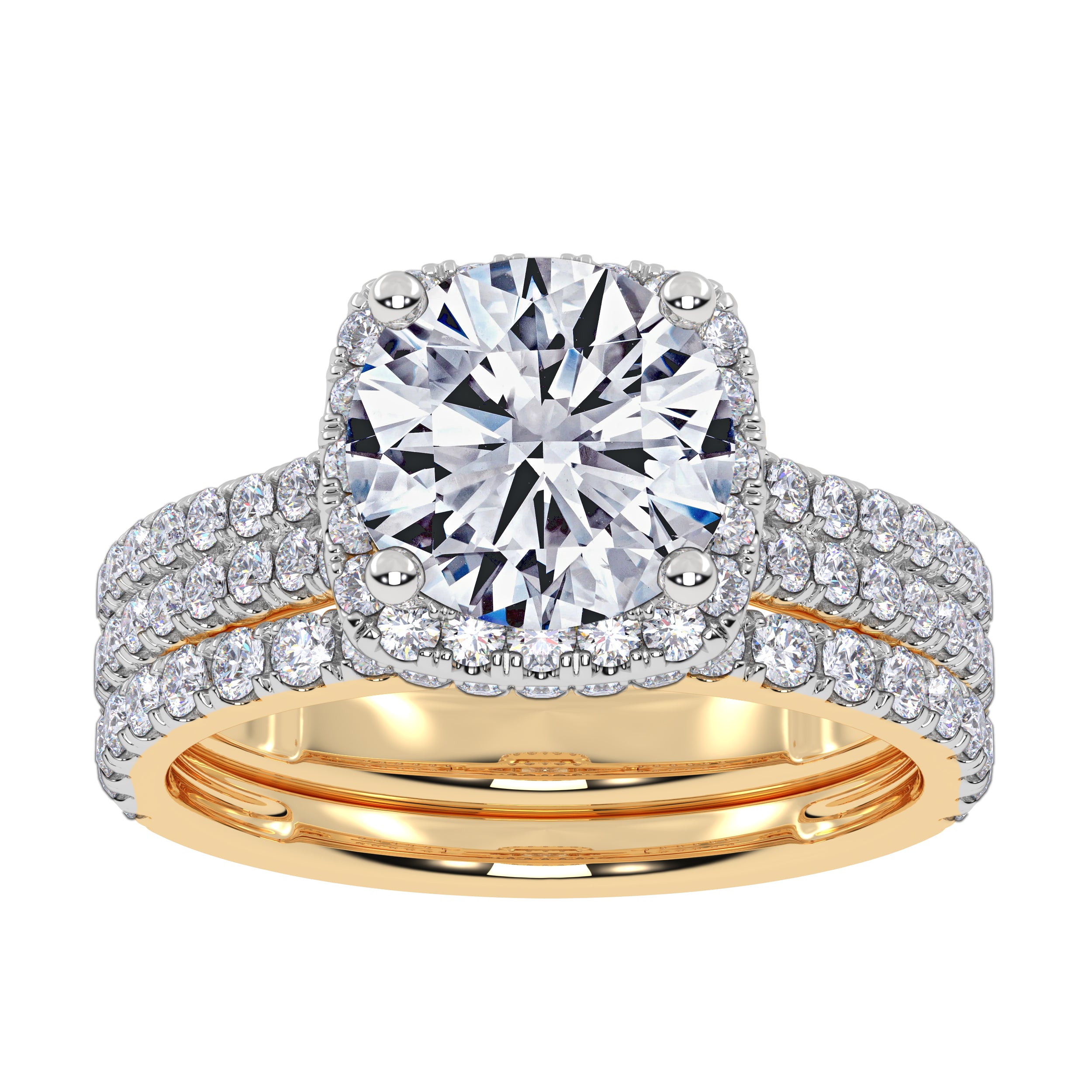 14K 2.54CT Certified Lab Grown Diamond Bridal Set 70756