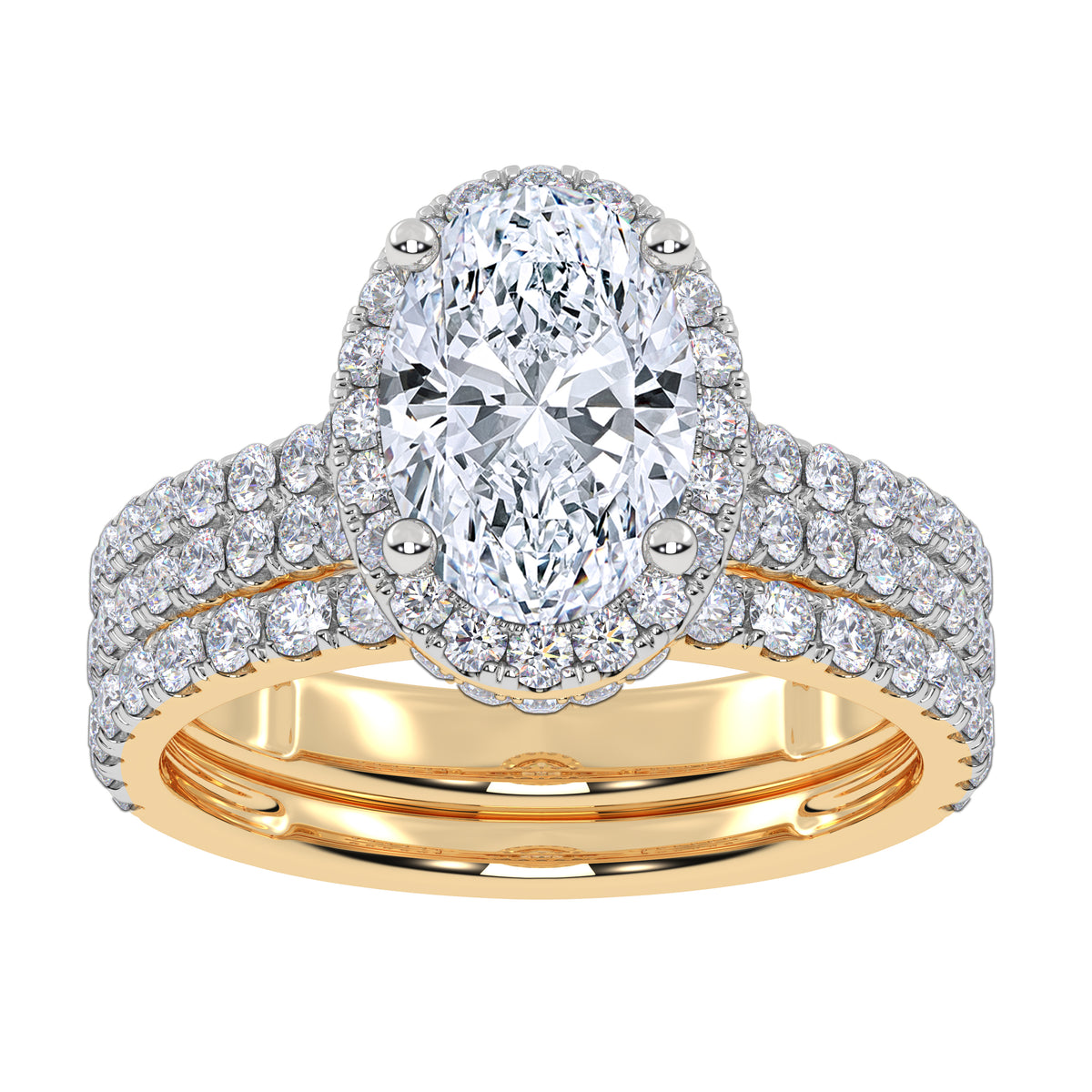 14K 2.54CT Certified Lab Grown Diamond Bridal Set 70760