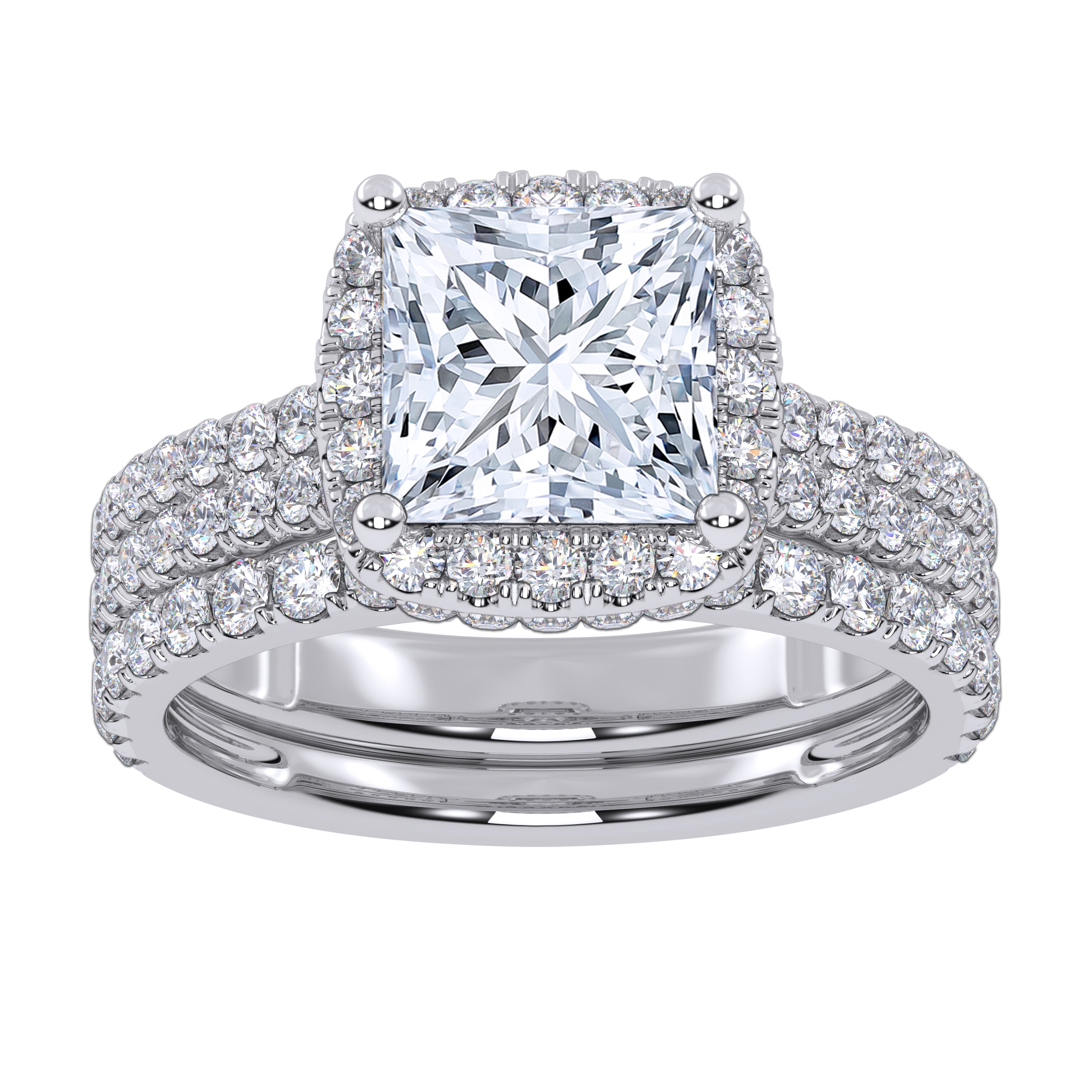 10K 2.54CT Certified Lab Grown Diamond Bridal Set 70765