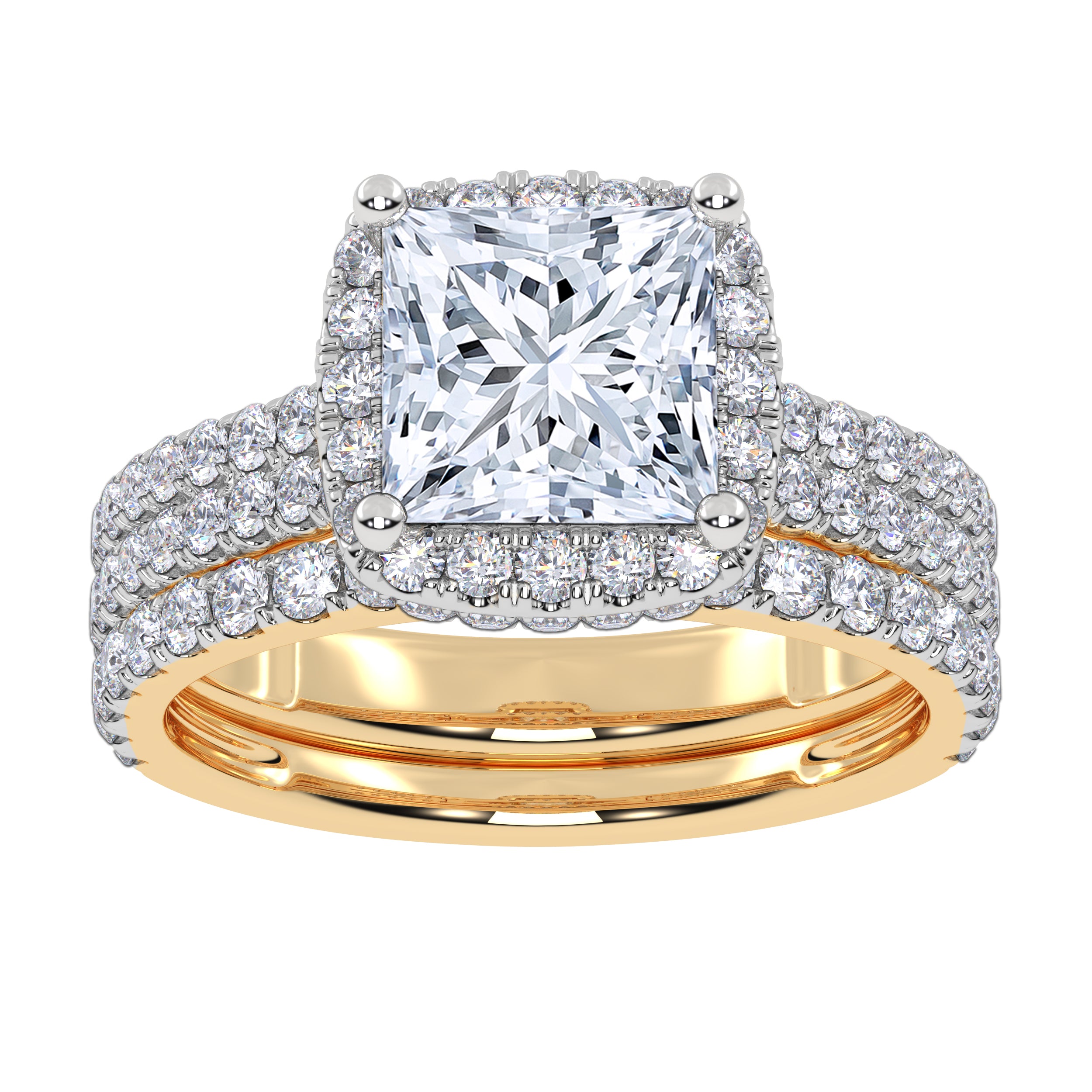 10K 2.54CT Certified Lab Grown Diamond Bridal Set 70766