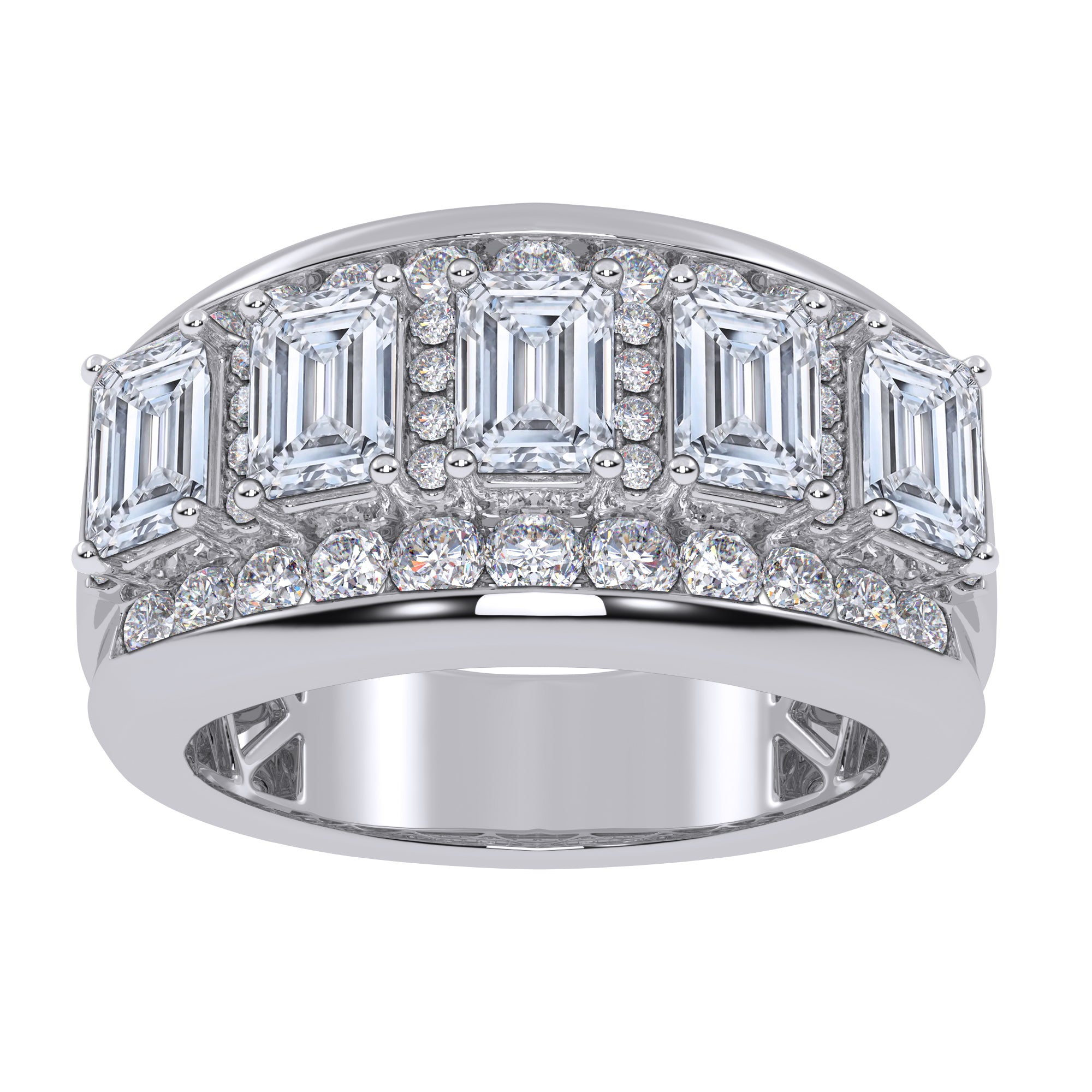 14K 5.00CT Certified Lab Grown Mens Band 70776