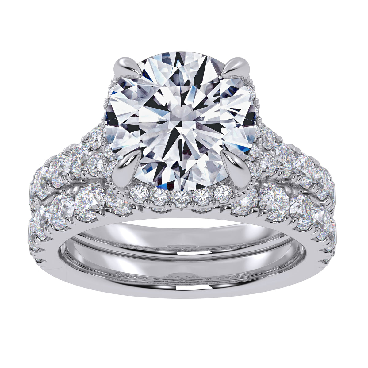 14K 4.53CT Certified Lab Grown Diamond Bridal Set 70803