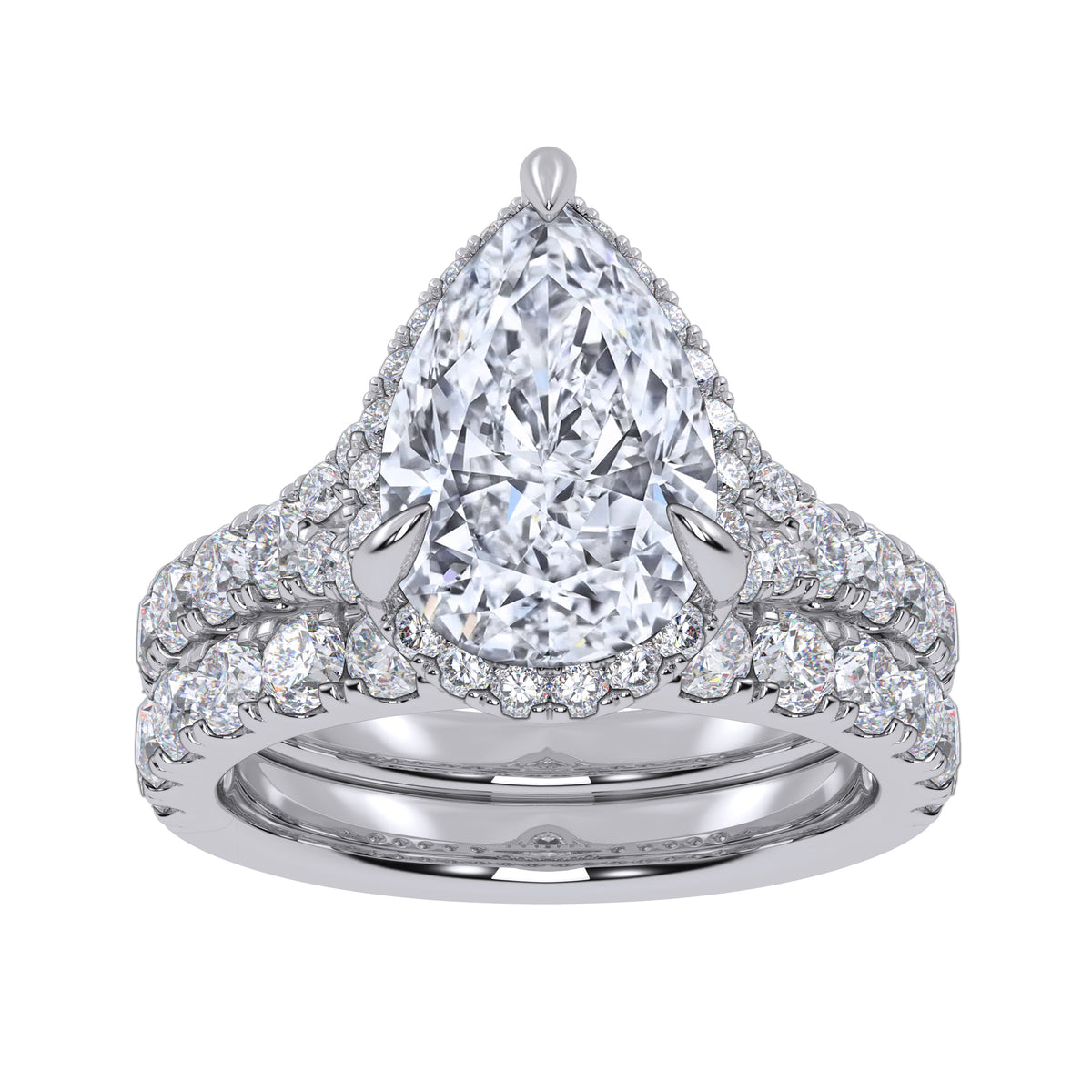 14K 4.53CT Certified Lab Grown Diamond Bridal Set 70805