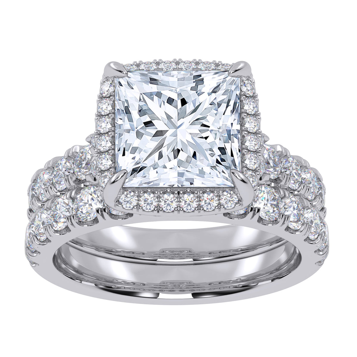 14K 4.53CT Certified Lab Grown Diamond Bridal Set 70809