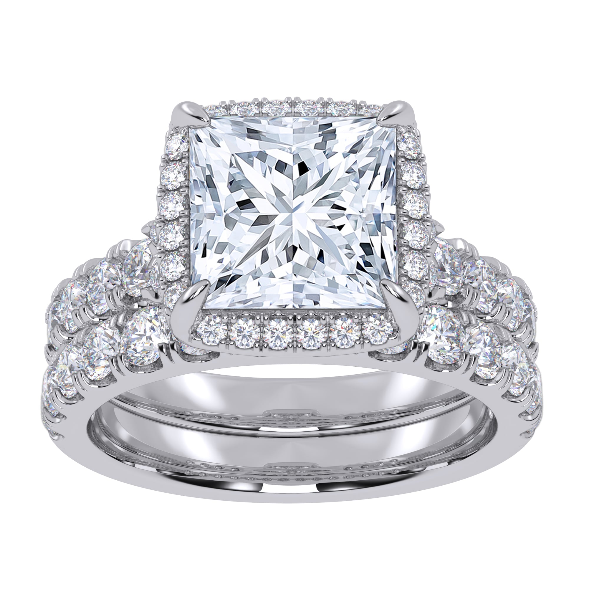 14K 4.53CT Certified Lab Grown Diamond Bridal Set 70809